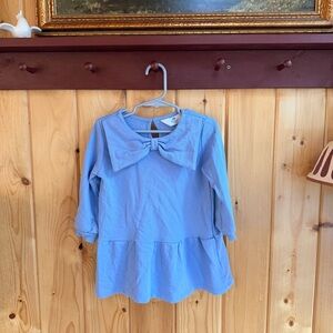 H&M Light Blue Long Sleeve Kids Top with Bow